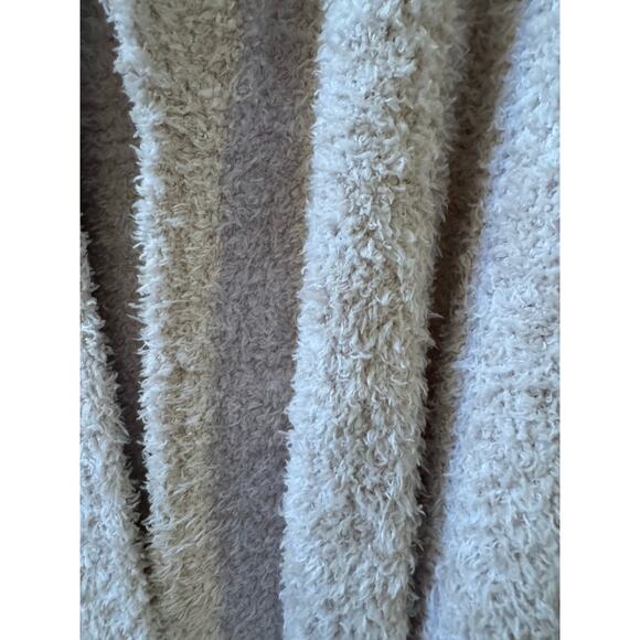 Barefoot Dreams CozyChic Robe Heather Stone/White Size 2 (med) - Picture 6 of 8